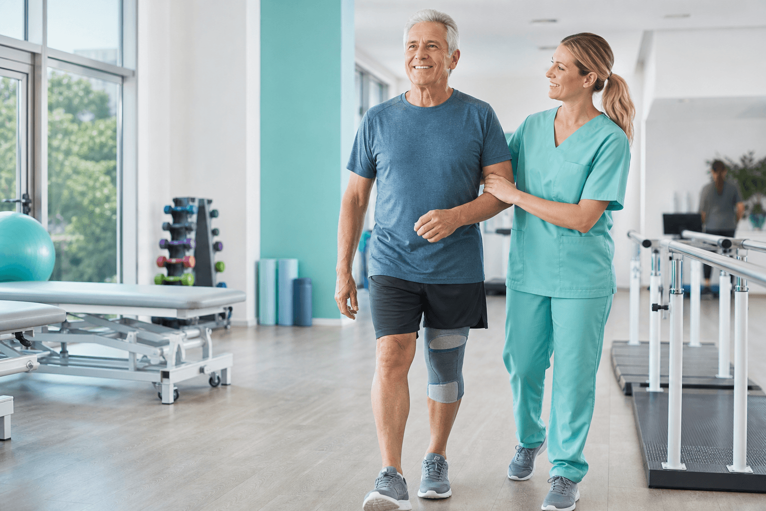 Confident patient outdoors after surgery